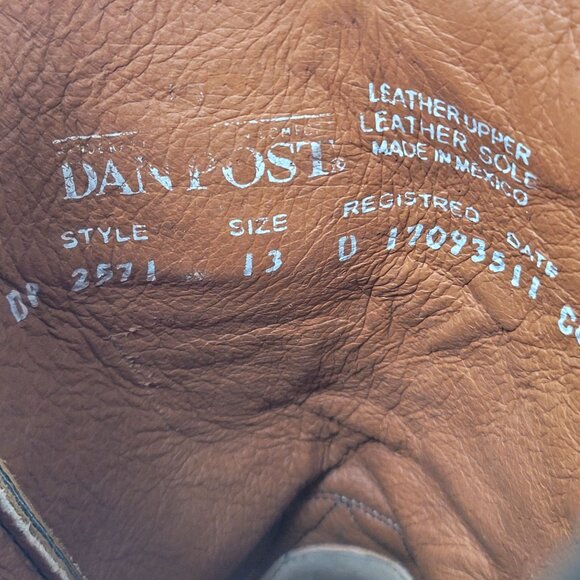 Dan Post Men's Brown Racer Leather Western Boots DP2571 US Size 13D - Picture 12 of 12